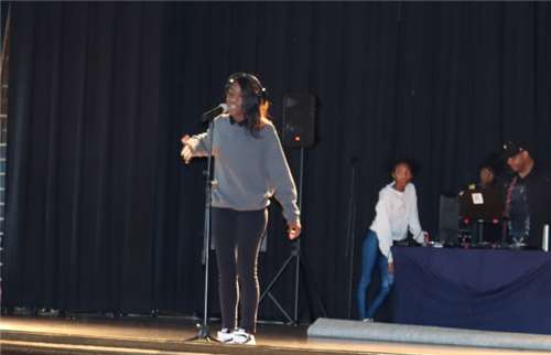 A girl standing on a school 